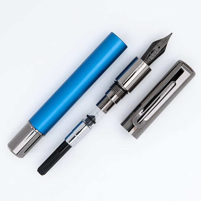 Monteverde USA Ritma Fountain Pen in Blue – Medium Nib, Balanced JoWo Stainless Steel, Refillable Ink Cartridge/Converter – Perfect for Professionals & Writing Enthusiasts