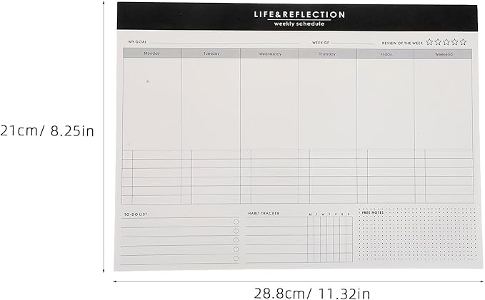 Generic 1 Book Work Goal Planning Notepad Weekly Planner - School Planner Notepad Work Task Organizer - Weekly Schedule Pad for Desk Organizer