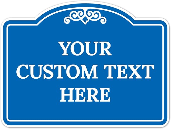 Custom Decorative Sign, Personalized Metal Sign for Business, Driveway, Home, Airbnb, Office Door Plaque, Blue Background Sign, 18x24 Inches, ACM, Fade Resistant, Made in USA by Sigo Signs