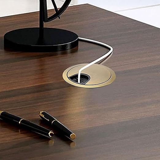 TuTuYa 4PCS Desk Grommet, Bronze Desk Grommet 2Inch(50mm) Desk Cable Grommet Desk Cable Hole Covers with Hole Saw, Ideal Solution for Office and Home Table Cable (Bronze,2 Inch)