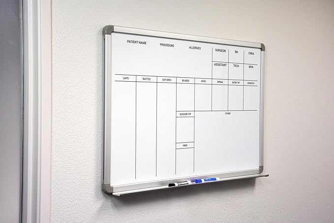 OP-Room Dry-Erase Hospital Whiteboard 36" x 24"