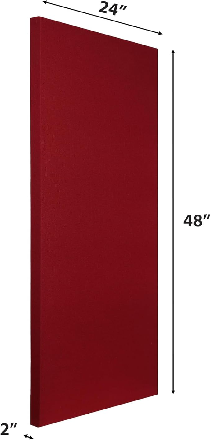 ATS Acoustics Home Office Residential Acoustic Treatment Room Kit Sound Absorbing Acoustic Panel 6 Pack for 50-100 Sq Ft (Claret)