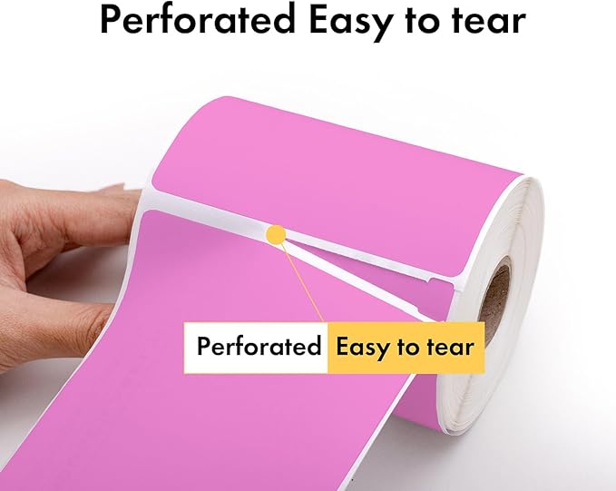 HOUSELABELS 2.25" x 1.25" Pink Address Labels on 1" Core Compatible with Zebra and Rollo Printers, 1 Roll / 1,000 Labels per Roll