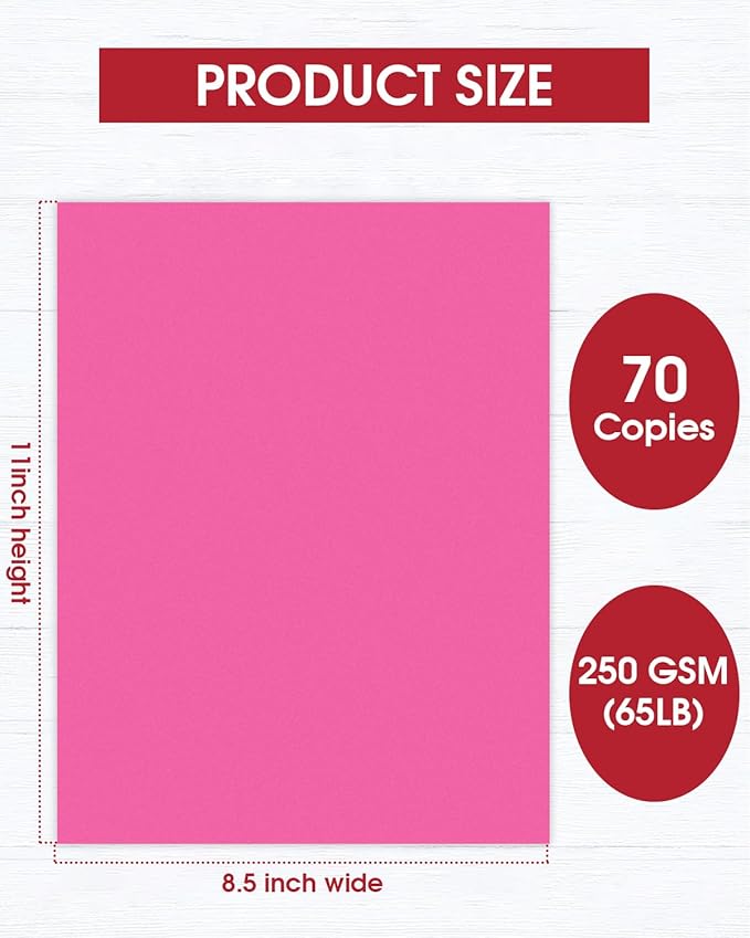 70 Sheets Red Tones Cardstock & Reds Construction Paper, Heavyweight for Printers 7 Gradient Colors Cardstock& Red Tones, Double Sided for Crafts, Scrapbooking & Printing