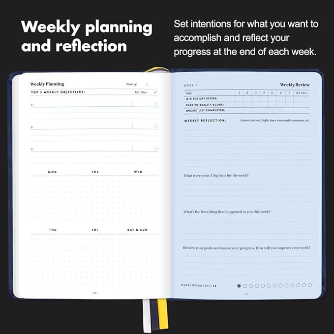 BestSelf 13-Week Self Journal & Goal Planner – Undated Daily ADHD-Friendly Journal for Men & Women | Productivity, Gratitude, Reflection & Habit Tracker | 2026 Life Organizer with Prompts, Coral