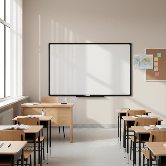 Dry Erase Board for Wall, 48 x 24 Inches Presentation Magnetic Whiteboard Office Collaboration, Classroom Teaching & Agile Management, Black Aluminum Frame