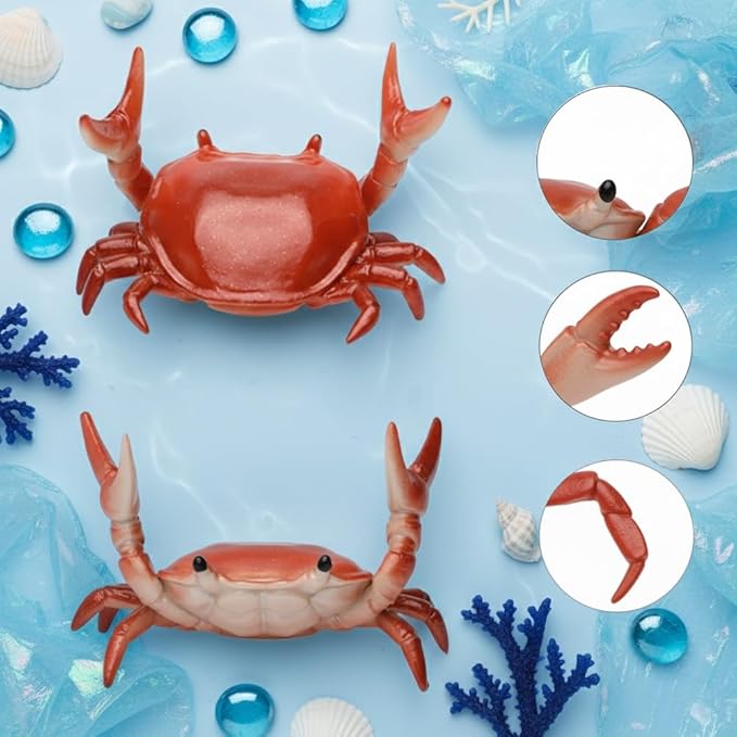 kirsaro 6PCS Desk Crab Pen Holder, Office Realistic Deskcrab Spoon Pencil Holder, Creative Desk Decor Accessories, Crab-Shaped Pen Rest, Pen Rack for Back to School Graduation Gift