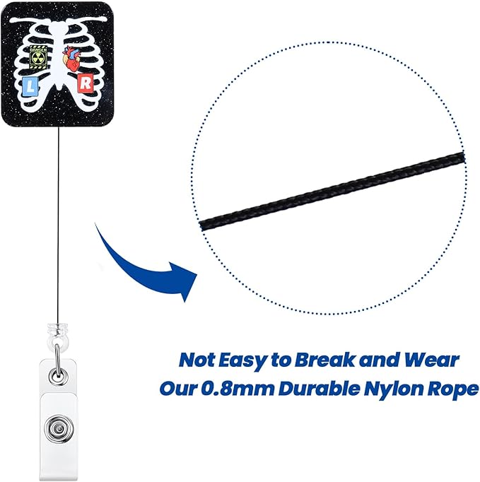X-ray Tech Funny Nurse Badge Reel | Retractable ID Card Badge Holders | Medical Work Badge Clip for Pediatric Radiology ER ED RT(R) CT Radiologists Nurses Radiologic Technologists CNA RN LPN MA
