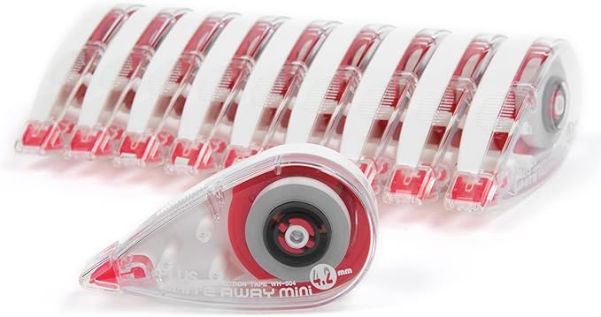 Plus Precision Correction Tape – 20-Pack, Smooth Instant Coverage, No Drying Time, 5/32” (4.2mm) Width x 23 ft (7m) Length, Clean & Accurate Error Correction