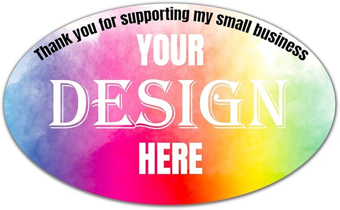 LAUKIYE 100-500 Custom Stickers Personalized Labels, Customized Stickers with Any Image Logo and Text. Custom Stickers for Business LogoThank You Labels,etc. (Oval,3X1 Inch)
