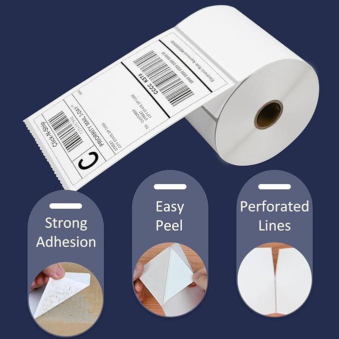 L LIKED 4x6 Direct Thermal Labels (250 Labels/Roll) - Perfect for Zebra Printers (500 Rolls)