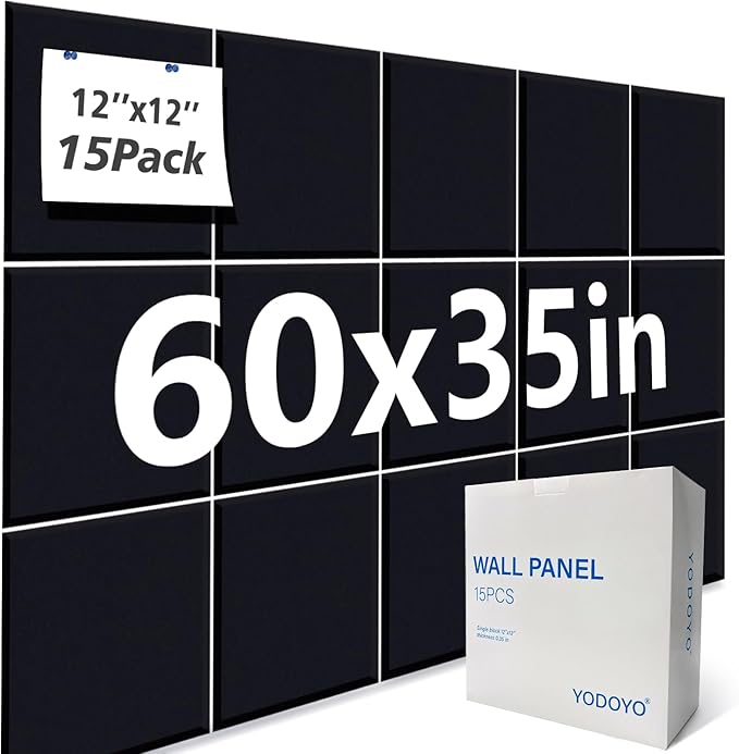 Large Cork Bulletin Board Alternative for Office60 x 35" - 15 Pack Felt Bulletin Boards Dart Wall Protectors 70 Pcs Safe RemovableAdhesive Tabs Pcs for Office Wall, School, Home Decor, Black