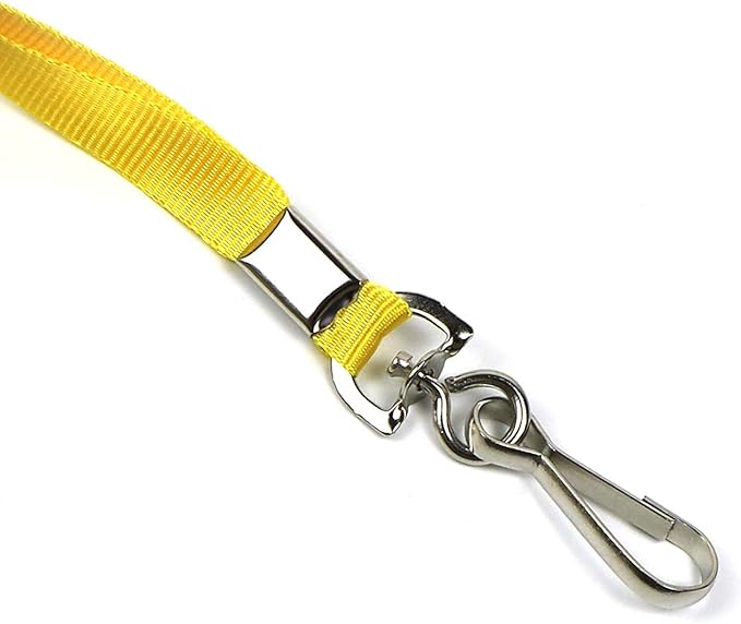 Beebel Orange Lanyards 100 Pcs Lanyard for Id Badges Flat Lanyard with Badge Clip with J-Hook (Orange)