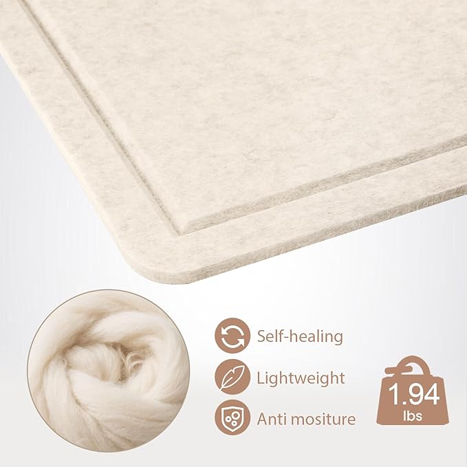 Vision Board 36x24 Inches, Thicken Felt Pin Board for Daily Goals Planning and Personal Inspiration with 20 Pushpins and 20 Postcards, Oatmeal
