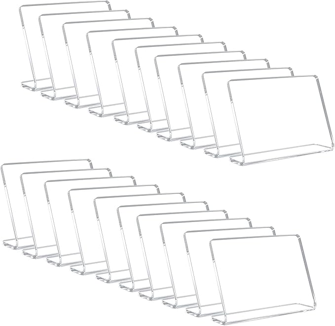 20 Pack Acrylic Mini Chalkboard Signs for Food, AITEE Clear Mini Tabletop Chalkboards, Small Buffet Chalkboards for Bakery, Birthday Parties, Message Boards, Weddings and Retail