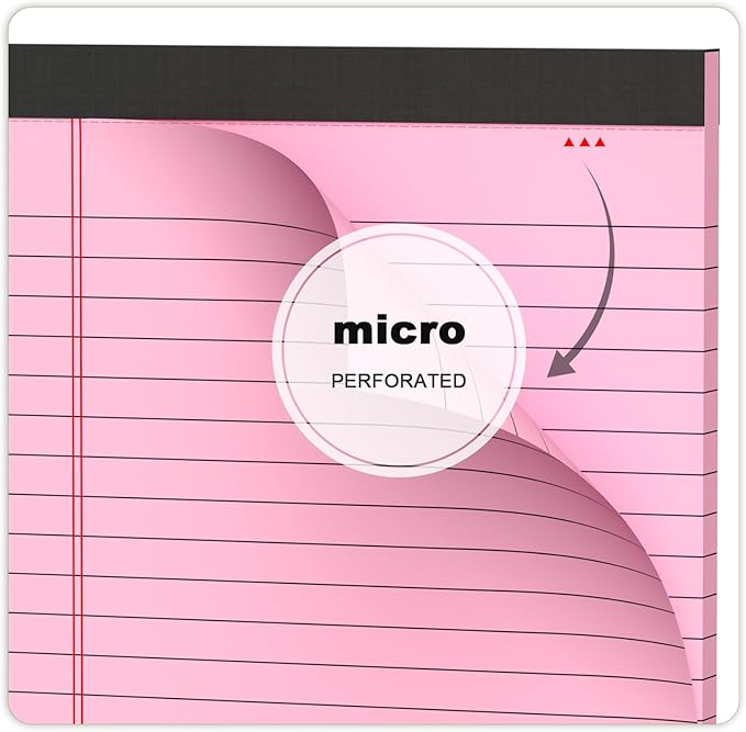 AILZFEI Pink Purple Small Legal Pad 5 x 8 College Ruled Color Legal Pads Paper Notepads 6 Pack Sturdy Back Writing Pads 5 x 8 Note Pads Perforated Narrow Ruled Pads of Paper