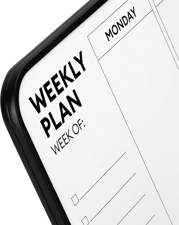 Aroundesk Double Sided Weekly Dry Erase Board with Stand 16"x12", to-do List White Board Calendar Dry Erase, Desktop Whiteboard Calendar, Schedule Board, Message Board, Menu Board for Home Office