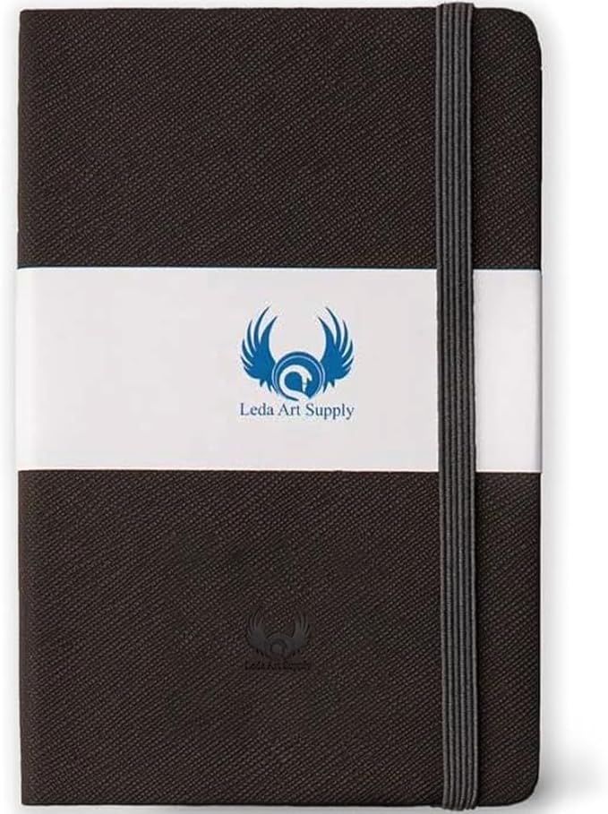 Leda Art Supply Pocket Sketch book - Thick Drawing Paper for Marker Watercolor Pencil Mixed Media - 160 Blank Pages - Small Size, Ideal for Artists - Drawing Notebook, 3.5 x 5.5 Art Journal