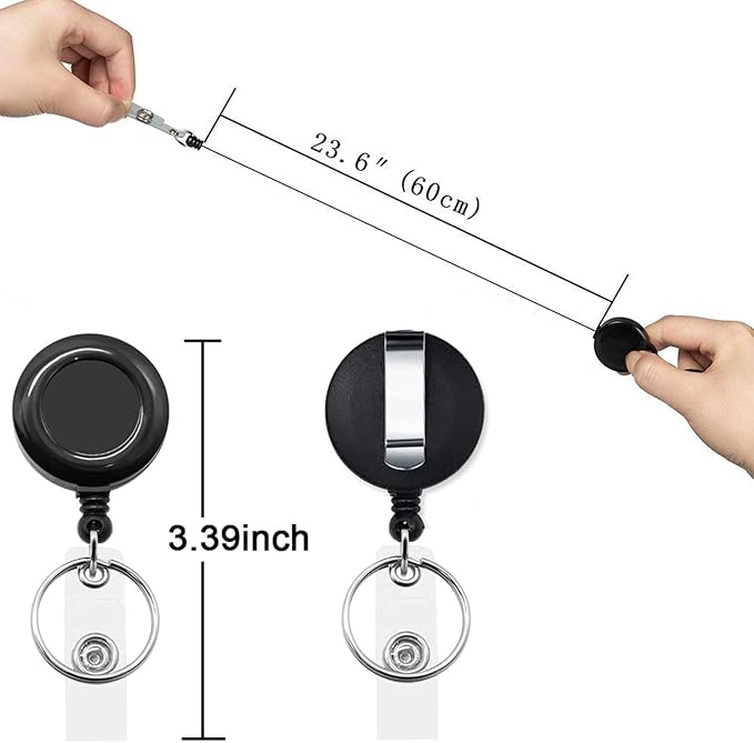 YOUOWO 5 Pack 5Colours Lanyards with Vertical ID Badges Holder and Retractable Badge Reels,Neck Lanyard,for Keys Women Teacher Men