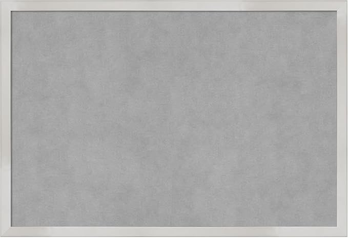 Amanti Art Silver Framed Magnetic Board 17x25 Medium Vision Board for use with Magnets, 100% Metal Sheet to Display Items as Office Decor or for Home Organization in mudroom, Kitchen or Kids Room
