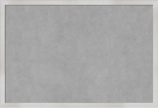 Amanti Art Silver Framed Magnetic Board 17x25 Medium Vision Board for use with Magnets, 100% Metal Sheet to Display Items as Office Decor or for Home Organization in mudroom, Kitchen or Kids Room