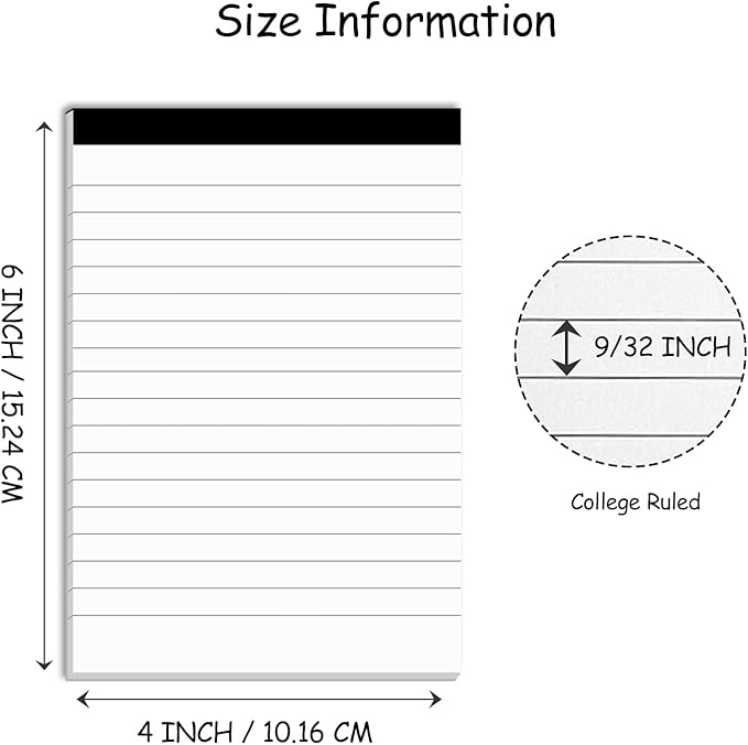 Nichela Notepad for Daily Planning and Organization of Work – 4 x 6-inches Lined Paper – Thick Bright White Paper – 30 Pages – Note Pads Ruled Pages – Pack of 10