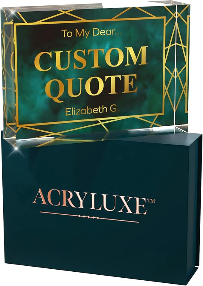 Personalized Gifts, Custom Quote Block Letter Board,Crystal-Clear Acrylic with Gift Box,17 Styles, Holiday and Christmas Gift for Mom, Dad, Girlfriend, Him or Her, Husband, Wife (5"x7, Affluent)