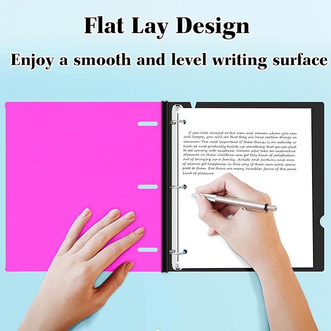 INFUN 1 INCH Telescoping 3 Ring Binder - 12PCS, Portable Plastic Binder with Telescoping Spine ，3 Ring Binders with Foldable Front Cover Holds 8.5" x 11" Paper for School,Office and Homes