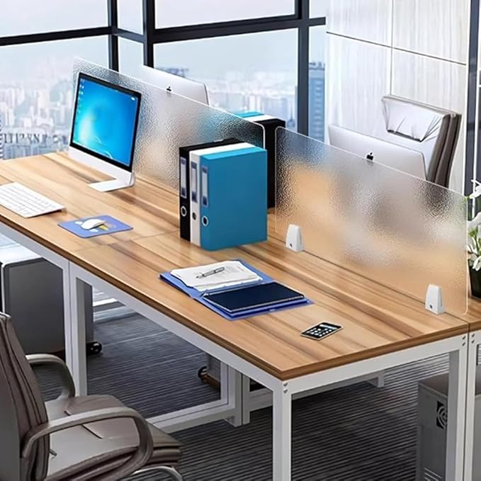 RCJCQSR Acrylic Frosted Privacy Free Standing Screen, Visual Distractions Privacy Panel Portable Desk Divider Guard for Table Top Workstation for Home Office(Size:60x50cm(23.6x19.7))