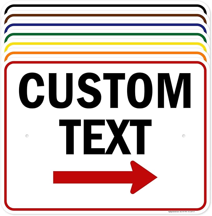 Custom Arrow Directional Sign, Right Arrow, 18x24 Inches, Rust Free .063 Aluminum, Fade Resistant, Made in USA by My Sign Center