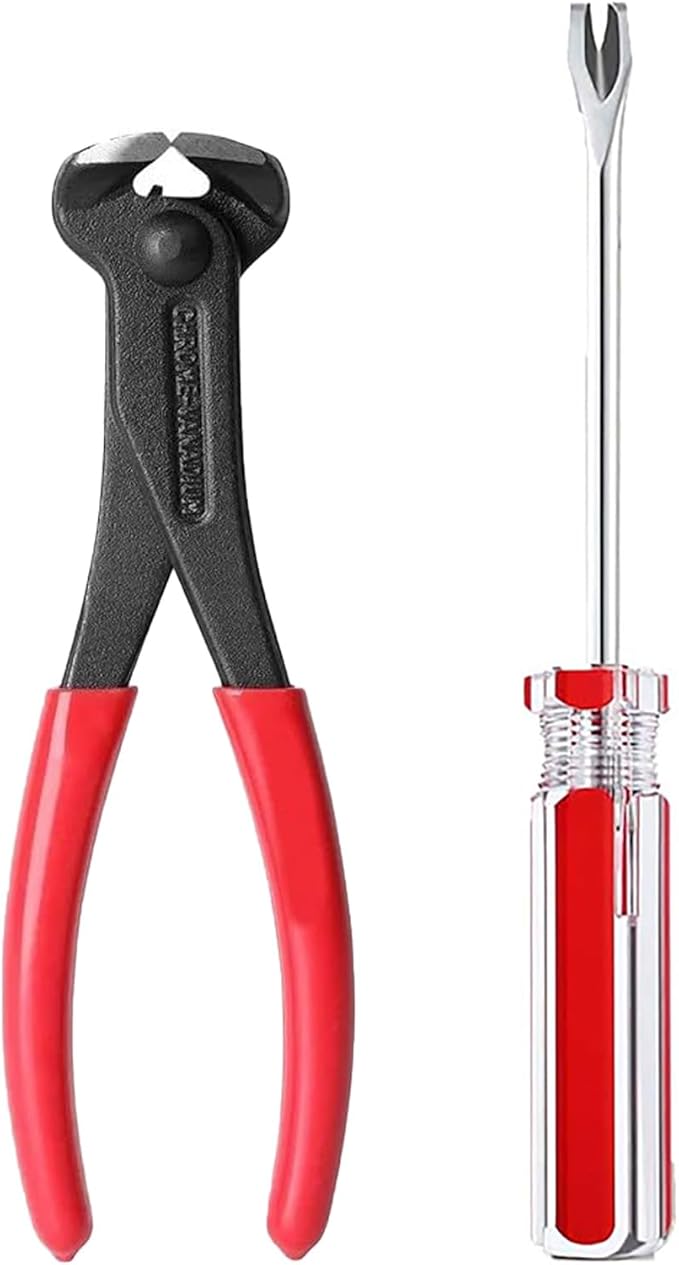 2pcs Upholstery Staple Remover Tool with Nail Puller Pliers Tack Puller Staple Puller, Nail Remover Tool for Furniture Floor Carpet Wall Wooden Case Photo Frame