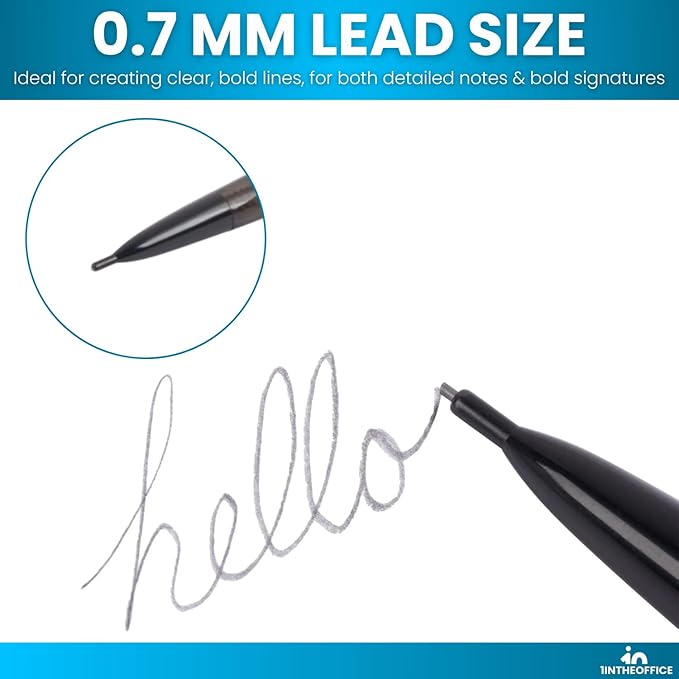 1InTheOffice Mechanical Pencils 0.7mm, HB2.5, Black Lead, 48 Pack