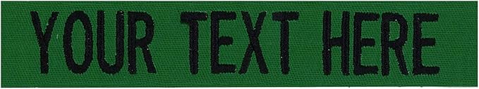 Custom Uniform Name Tapes Solid Colors. Kelly Green Fabric, 3.5 Inch Hook Fastener (Uniform Ready Fastener)