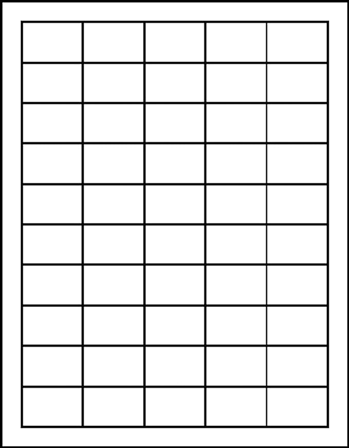 Printable Labels for Mailing - Laser/Ink Jet Compatible Shipping Address Labels, 50 per Sheet, 1 x 1-1/2", Box of 100 Pages/5000 Labels, White