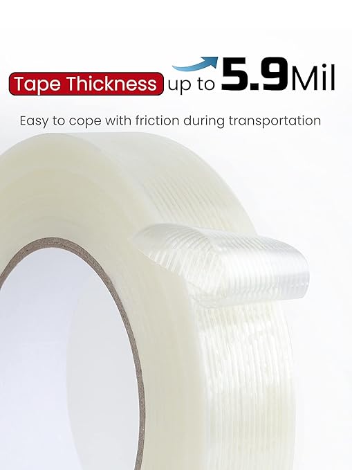 Lichamp Fiberglass Tape 1 inch, 2 Pack 60 Yards (120 Total Yards) Filament Tape Nylon Fiber Glass Tapes