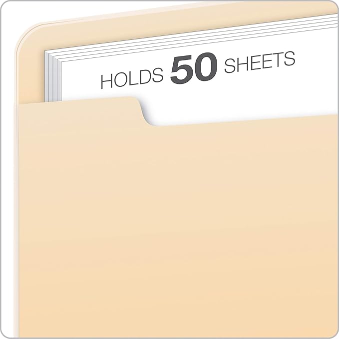 Pendaflex File Jackets, Flat, No Expansion, Manila, Letter Size, Straight Cut Tab, 100/Box