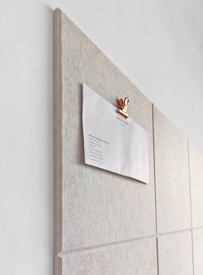 Large Cork Board Alternative | Felt Wall Tiles (12-Pack) | Aesthetic Felt Bulletin Board for Office, Home & Classroom | Office Wall Decor for Women | Pin Boards Bulletin Board Tiles | Ivory
