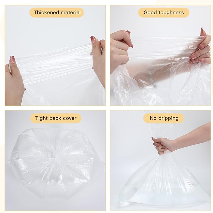 Dinifee 200 Pcs Shredder Bags 10 Gallon Size Clear Bag Fits Most 6 to 7 Gallon Size Shredders for Home Office Paper Trash
