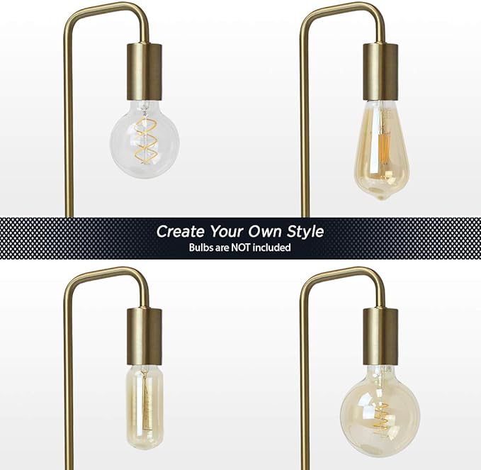O’Bright Industrial Desk Lamp, 100% Metal Lamp, UL Certified Ceramic E26 Socket, Minimalist Design for Home Decoration, Table Lamp for Bedroom/Office/Dorm, ETL Listed, Gold-Black