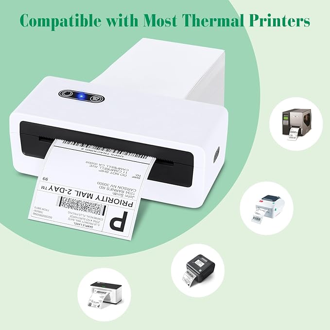 METRONIC Thermal Labels 4x6 200 Labels Fanfold Direct Shipping Label with Perforated and Strong Adhesive Mailing Stickers Paper Thermal Printer Sticker for Most Printer Shipping Supplies