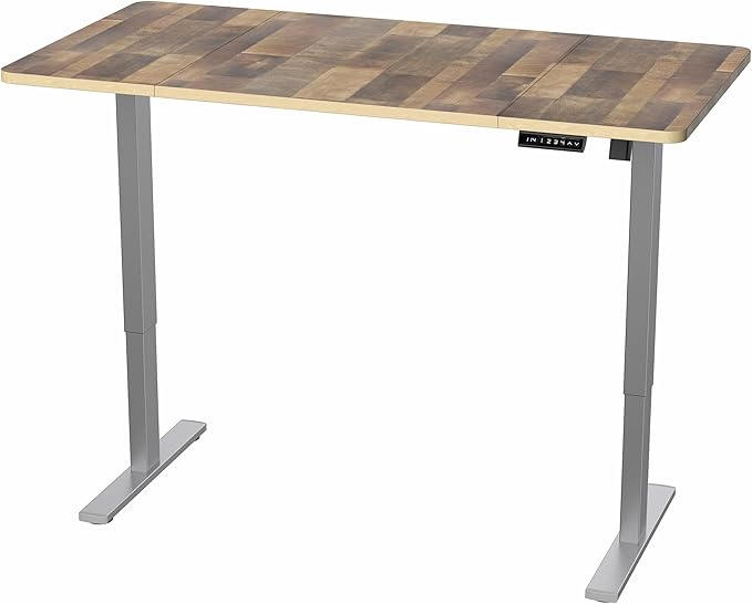 VIVO Electric 60 x 30 in Standing Desk, Memory Height Adjustment, 1B Series, Holds 220 lbs, Reclaimed Wood Top Gray Frame, DESK-KIT-1G6P-30