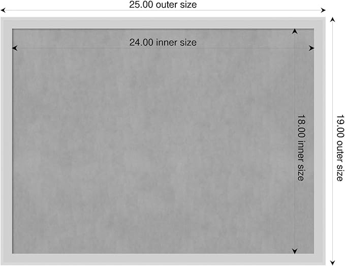 Amanti Art Silver Framed Magnetic Board 19x25 Medium Vision Board for use with Magnets, 100% Metal Sheet to Display Items as Office Decor or for Home Organization in mudroom, Kitchen or Kids Room