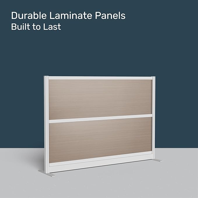 Stand Up Desk Store Oakwood Aesthetic Modular Walls | Room Divider Wall with Durable Woodgrain-Inspired Finish | Modular Office Partition Wall for Offices, Classrooms, and Coworking 70" W x 48" H