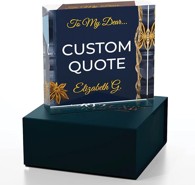 Custom Acrylic Sign Personalized, Custom Desk Name Plate, 18 Styles, (4"x4"), With Gift Box, USA Made by Acryluxe. (Trenton)
