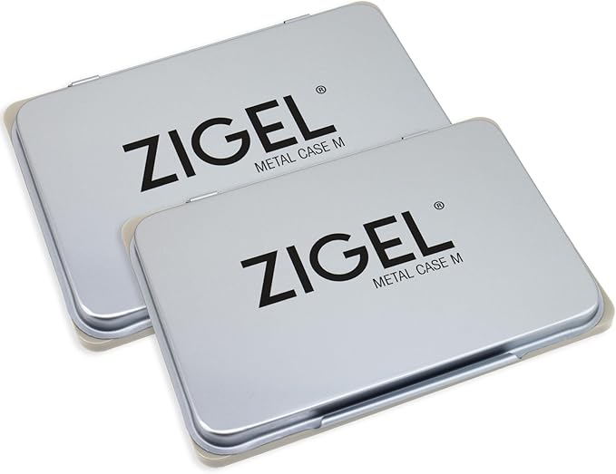 2 Pack Metal Case Stamp Pad Medium Size, Green Color - Size: 3" x 4" - Choose from 15 Ink Colors