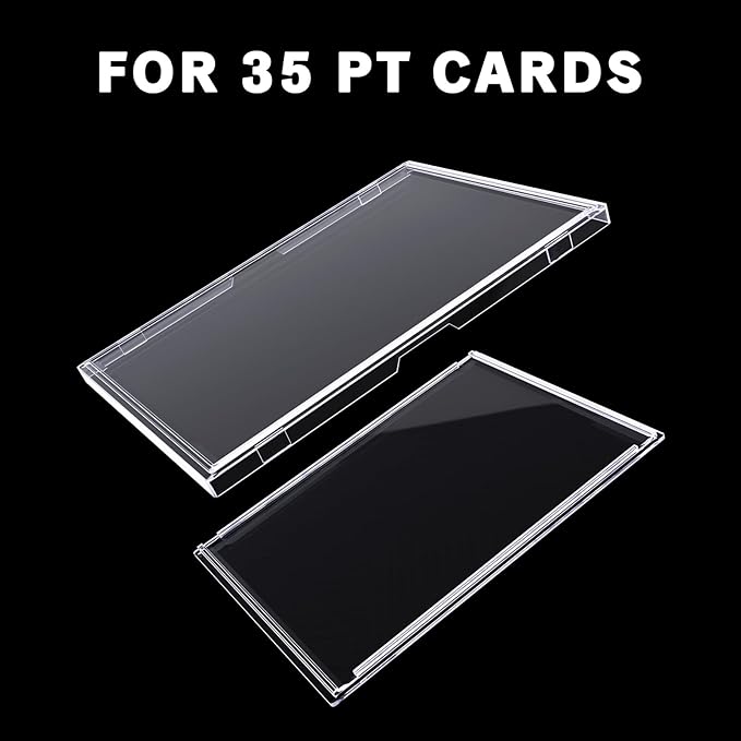30-Pack Mini Snap Card Holders - UV Protection Hard Plastic Cases for Sports Cards, Baseball Cards Collectibles, Anti-Scratch Trading Card Sleeves with Secure Snap Closure