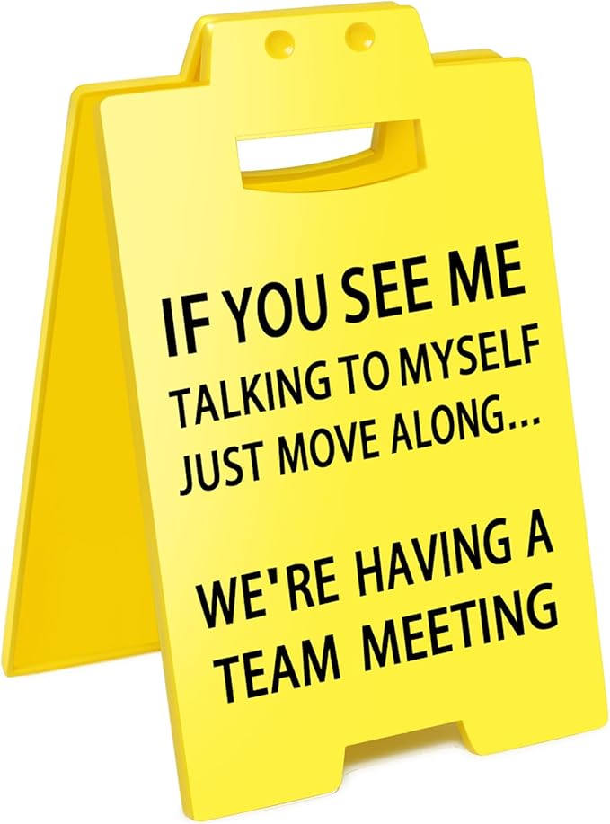 Smilelife Funny Office Cubicle Decor We're Having A Team Meeting Desk Sign Team Office Gag Gifts for Coworker Teammate Employee Boss Manager