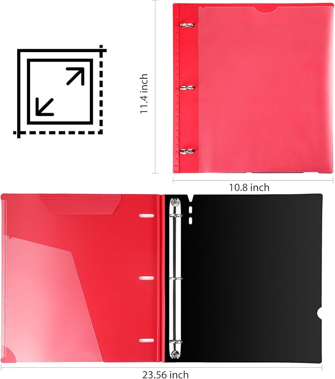 WOT I 4-Pack Telescoping 3 Ring Binder(0.75"), Expandable Flexible Binder - Patented Design for Easy Portability, Holds 160 Sheets, 4 Vibrant Colors, Perfect for School, Office&Home Organization