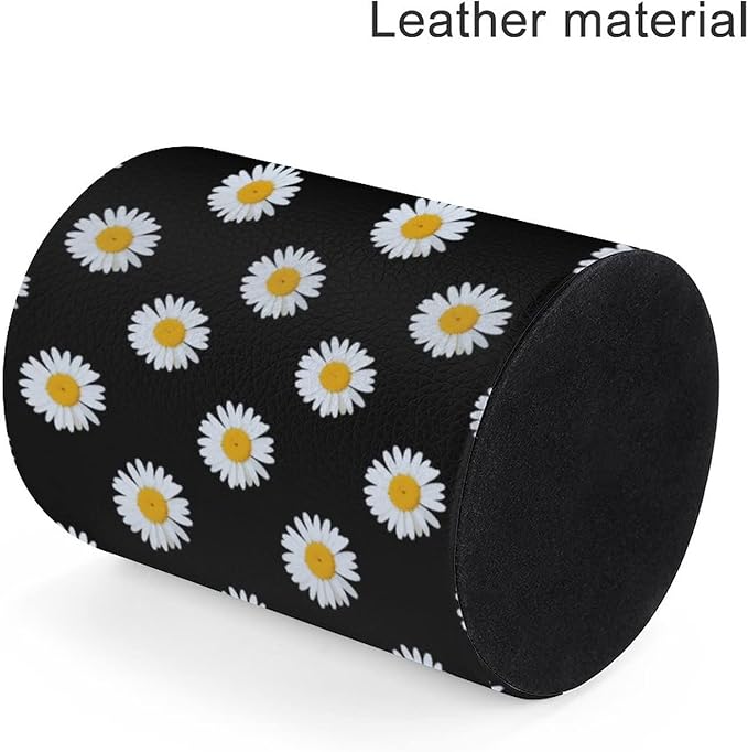 DIYYAO Personalize Sunflower Pattern Circular Pen Holder - Desk Pen Organizer Control Storage Box Makeup Brush Holder (D)