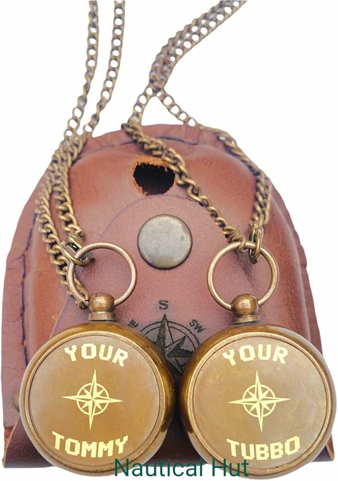 Brass Compass Personalized – Waterproof Pocket Compass for Son, Grandson, Daughter – Baptism, Communion, Easter, Graduation Gift – Engraved with Your Tommy, Your Tubbo